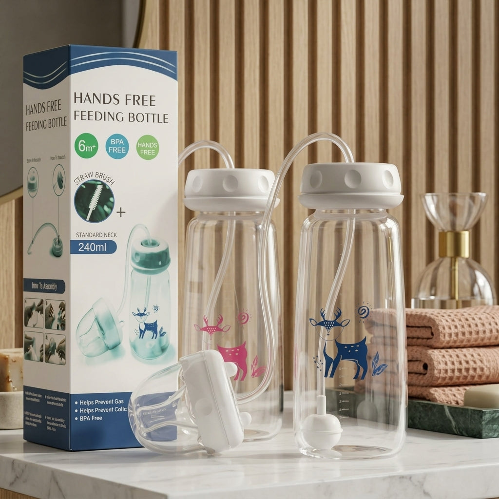 Hands Free Baby Feeding Bottle