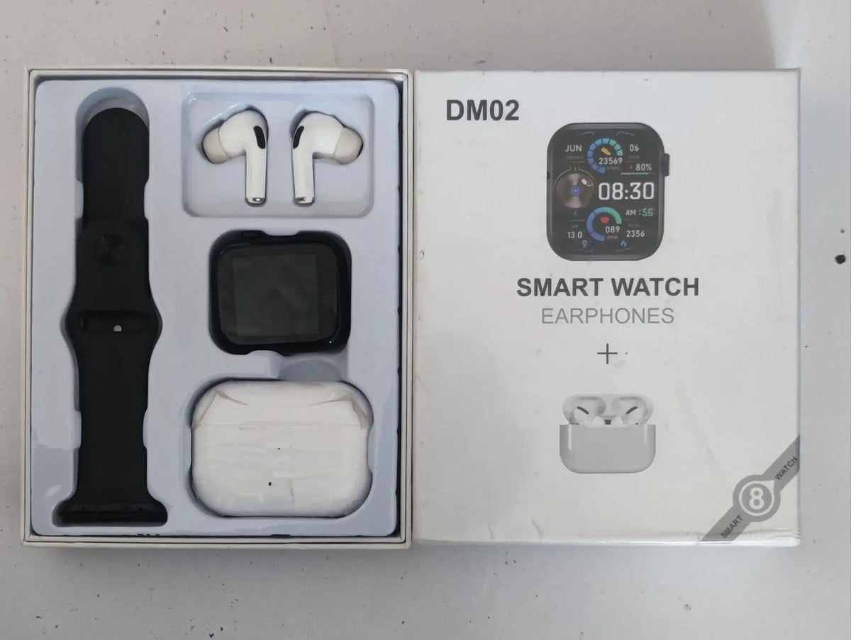 DM02 Smart Watch Pack With Earphones