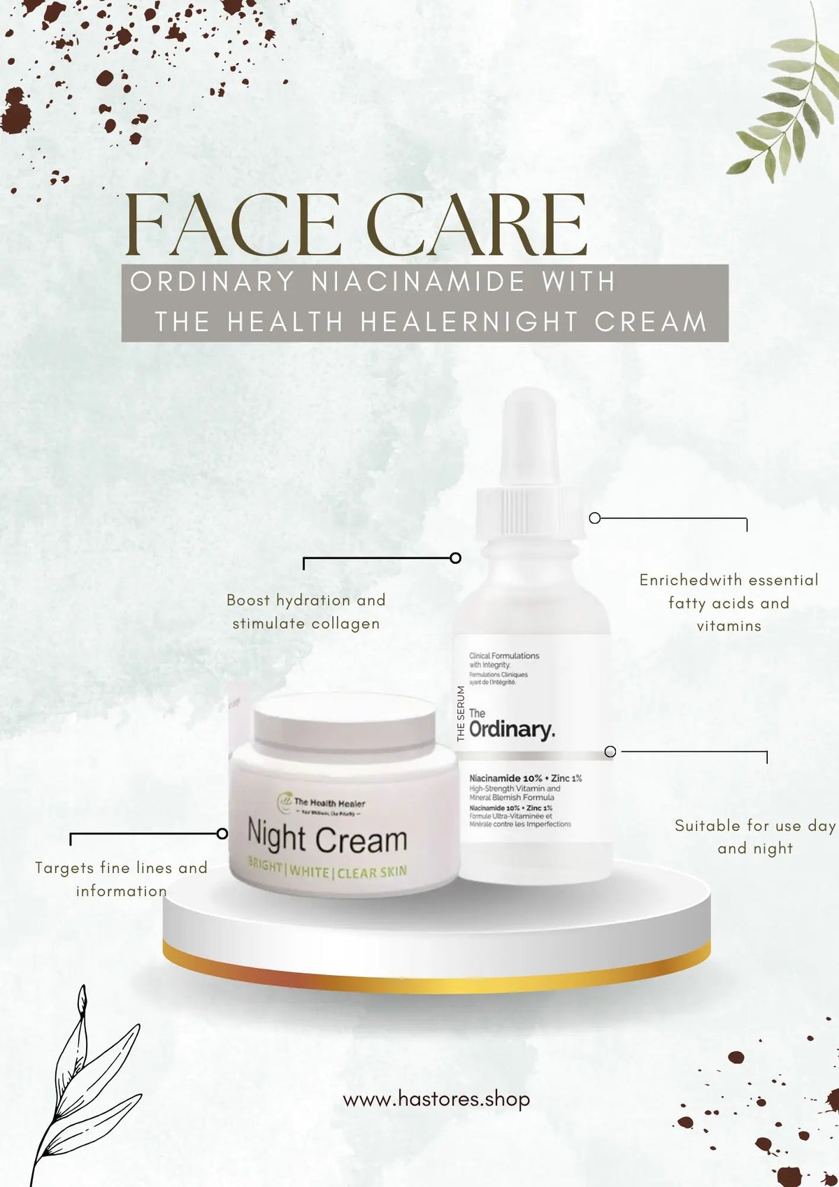 Ordinary Niacinamide With The Health Healer Night Cream
