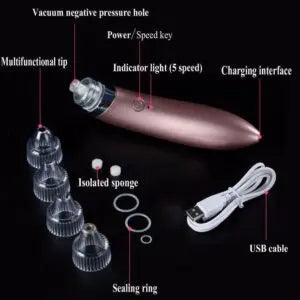 Blackhead Remover Face Acne Black Dot Pimple Electric Blackhead Vacuum Cleaner Pore Skin Care Tool Machine 4 Replacement Head