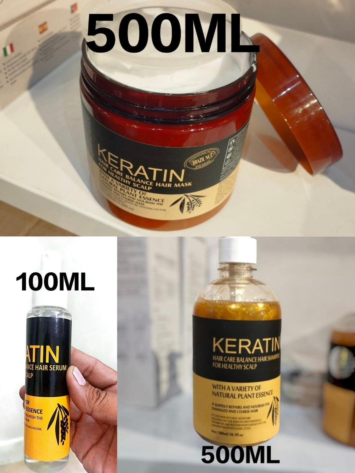 Pack Of 3 Iteams Keratin Hair Mask| Karatin Shampoo| Karatin Hair Serum - MMLSTORE - Shop The Top Product & Fill Your Cart
