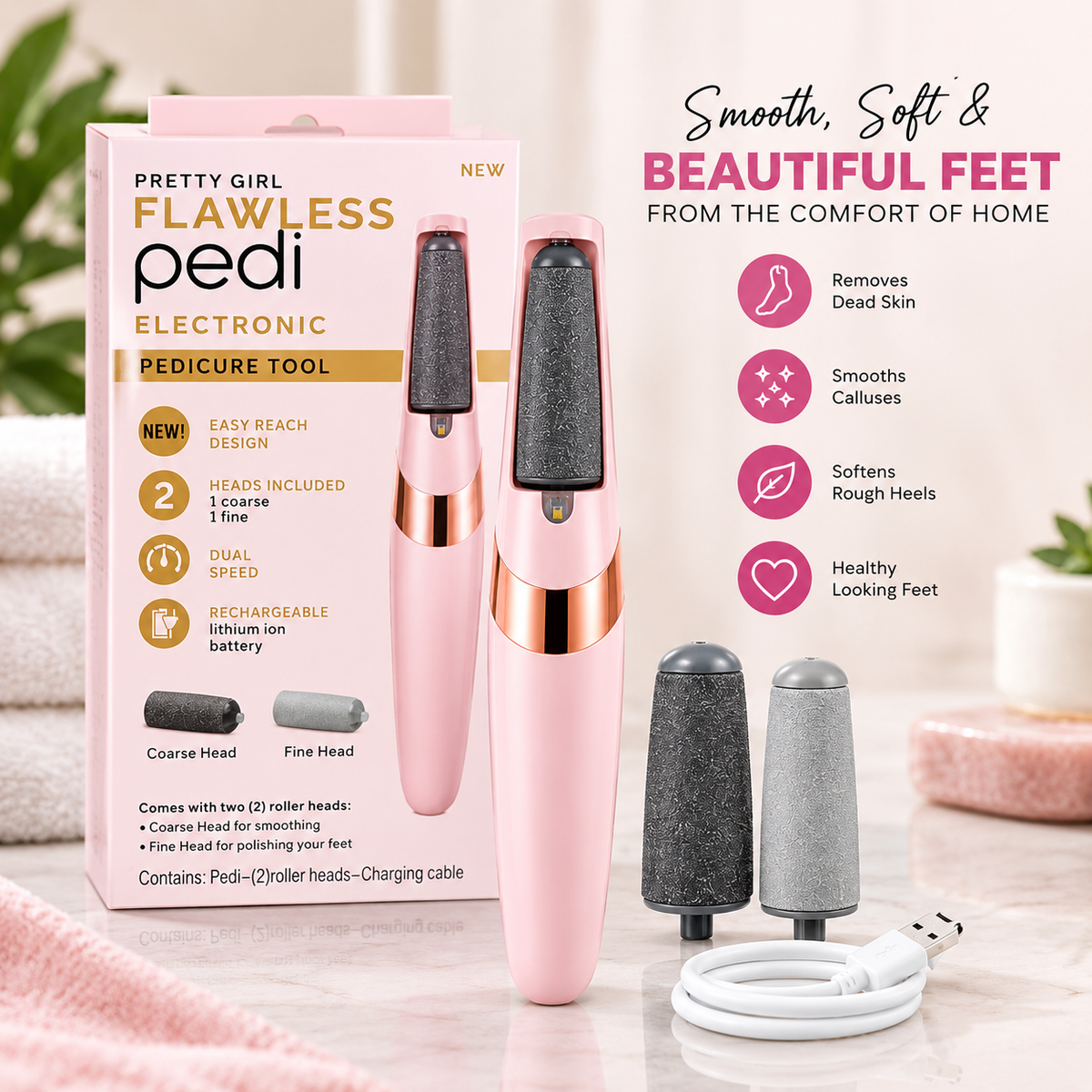 Flawless Pedi™ | Rechargeable Electric Foot Callus Remover